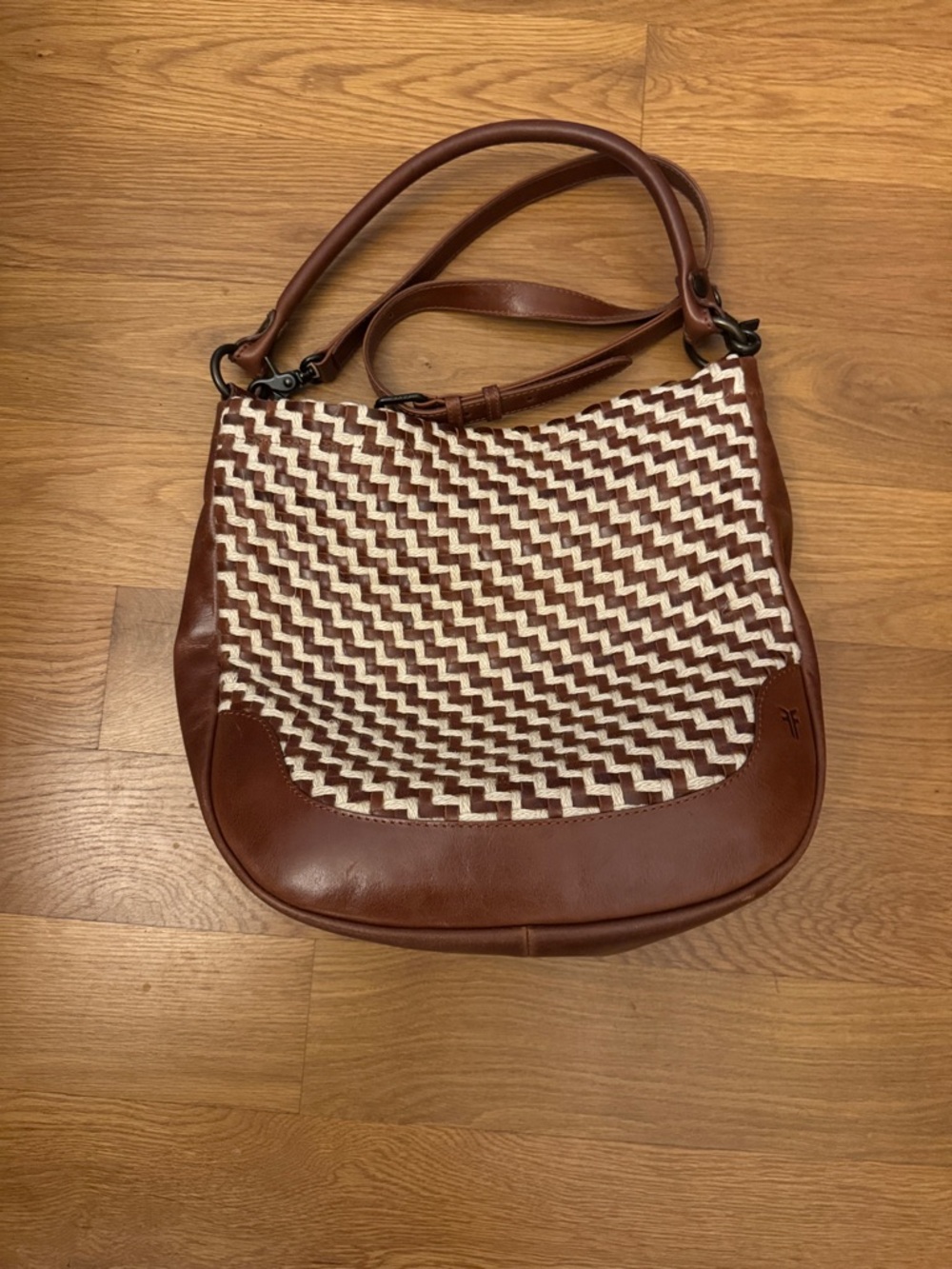 Frye Melissa Esparto Rope & Leather Hobo Bag – Cognac